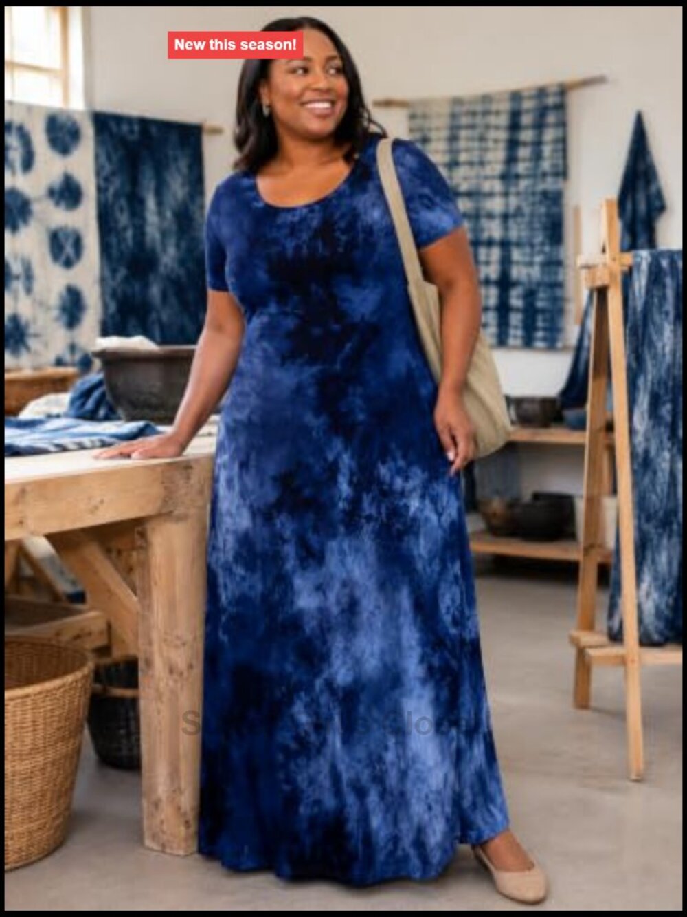Plus Size Maxi Dress with Pockets Short Sleeve Crew Neck Casual Floral - Picture 7 of 7